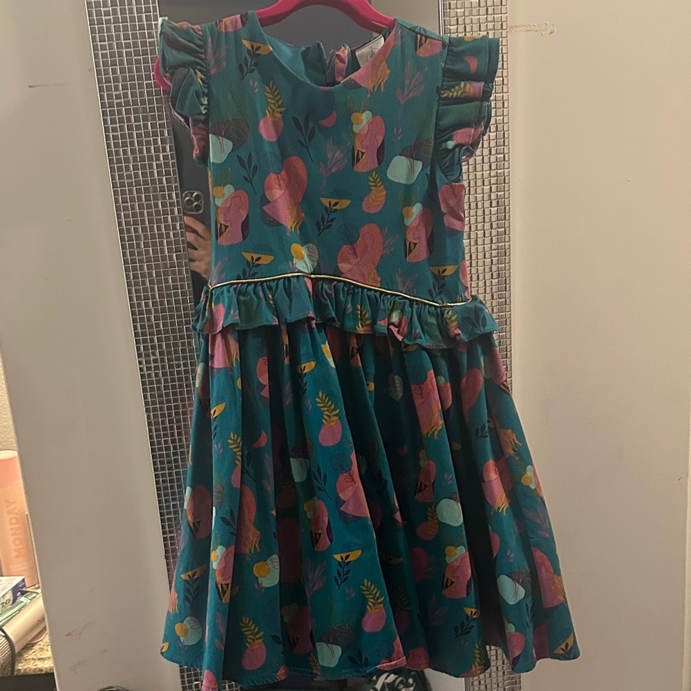 Disney Teal and Pink Floral Kids Dress